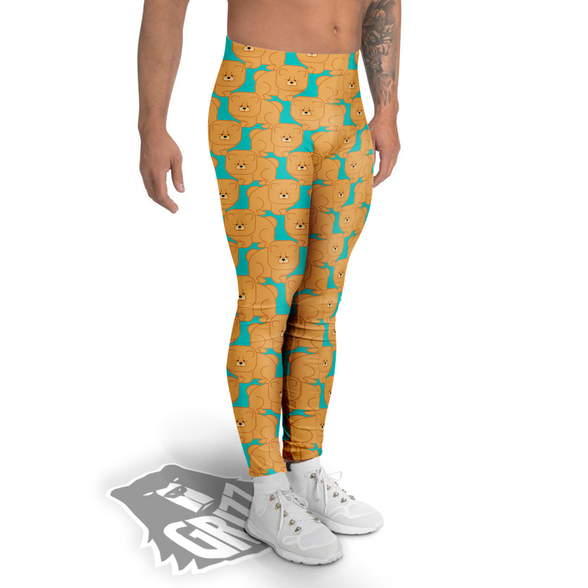 Chow chow And Blue Print Pattern Men's Leggings-grizzshop