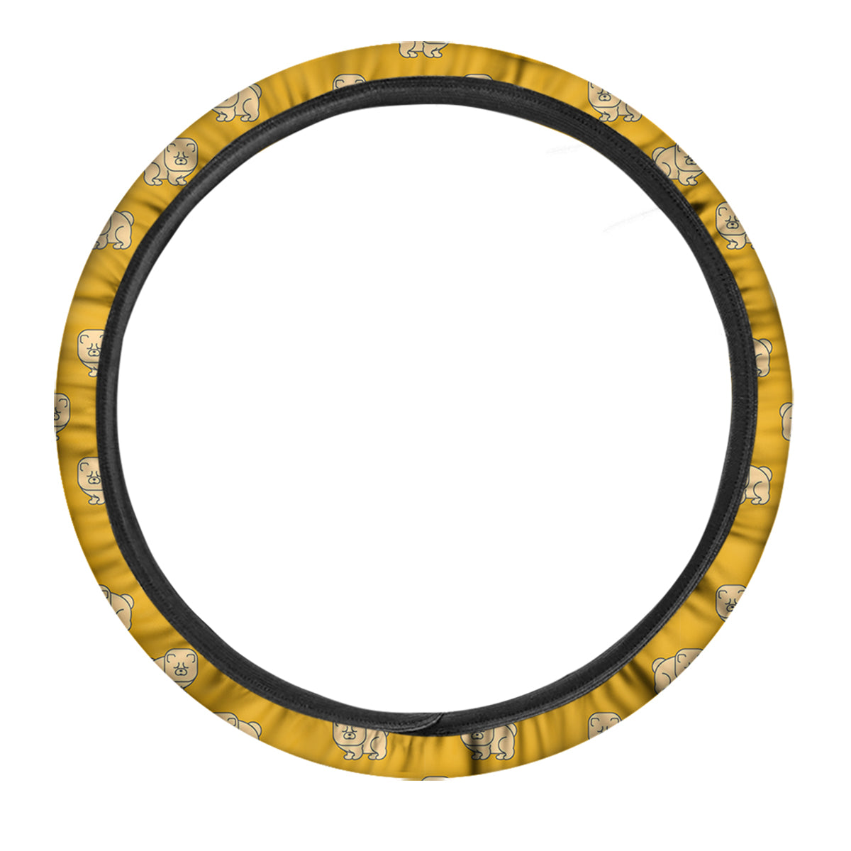 Chow chow And Yellow Print Pattern Car Steering Wheel Cover-grizzshop