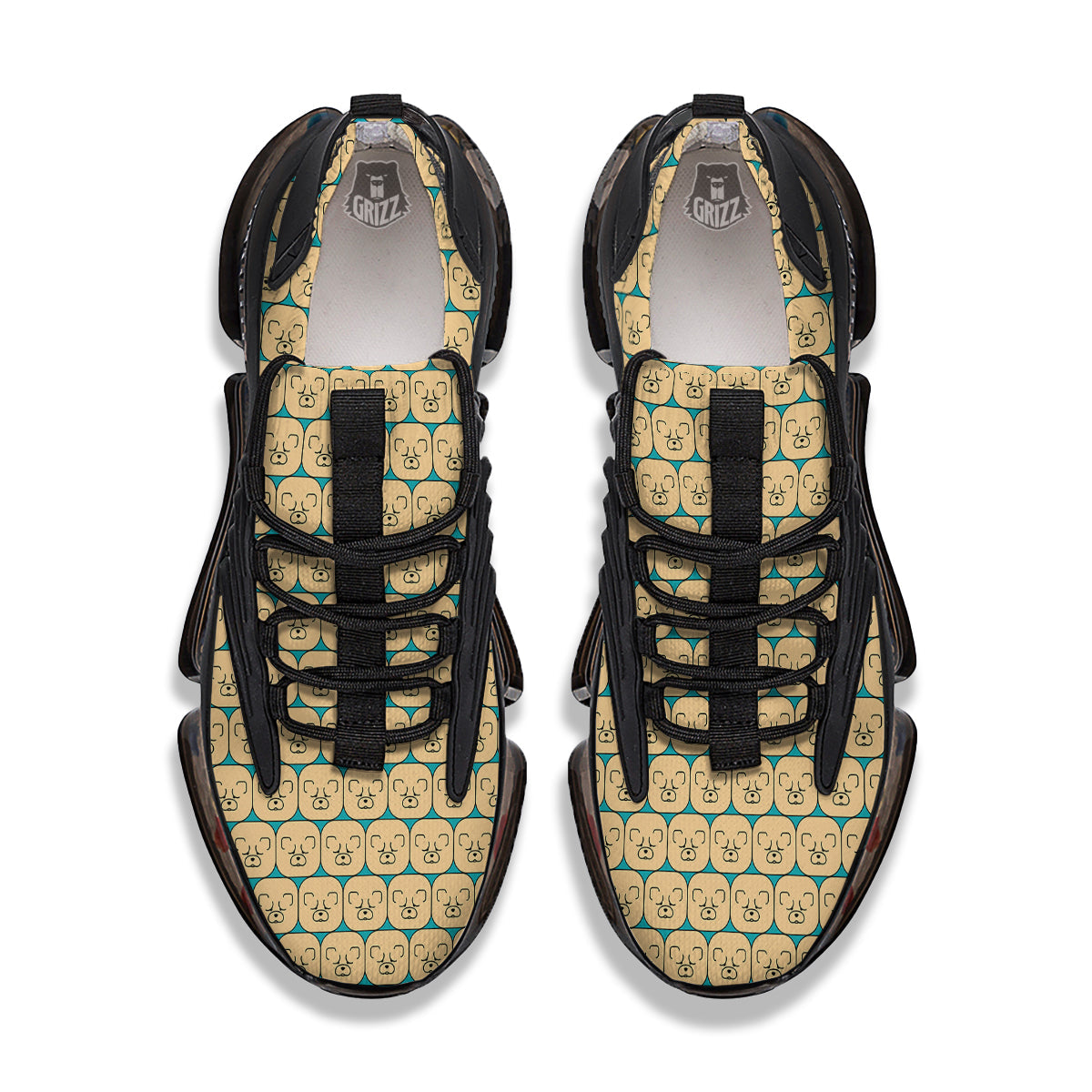 Chow chow Face Print Pattern Black Gym Shoes-grizzshop