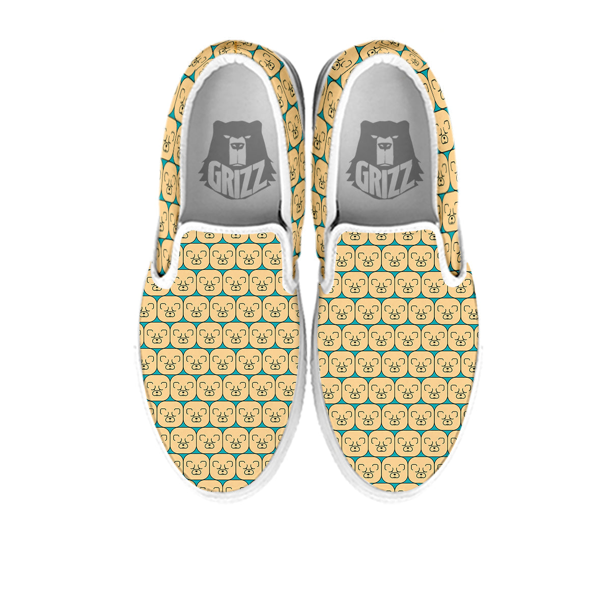 Chow chow Face Print Pattern White Slip On Shoes-grizzshop
