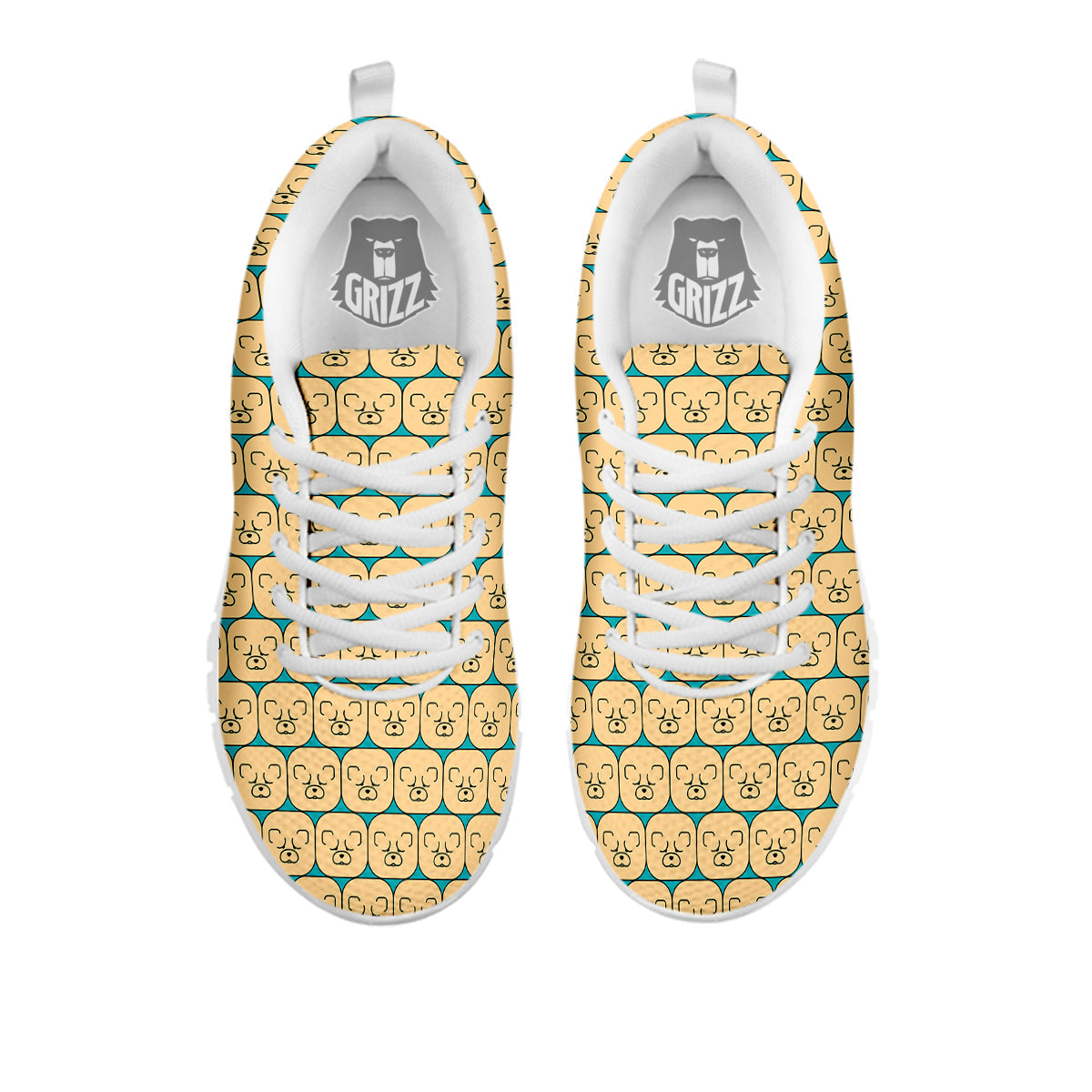 Chow chow Face Print Pattern White Sneaker-grizzshop