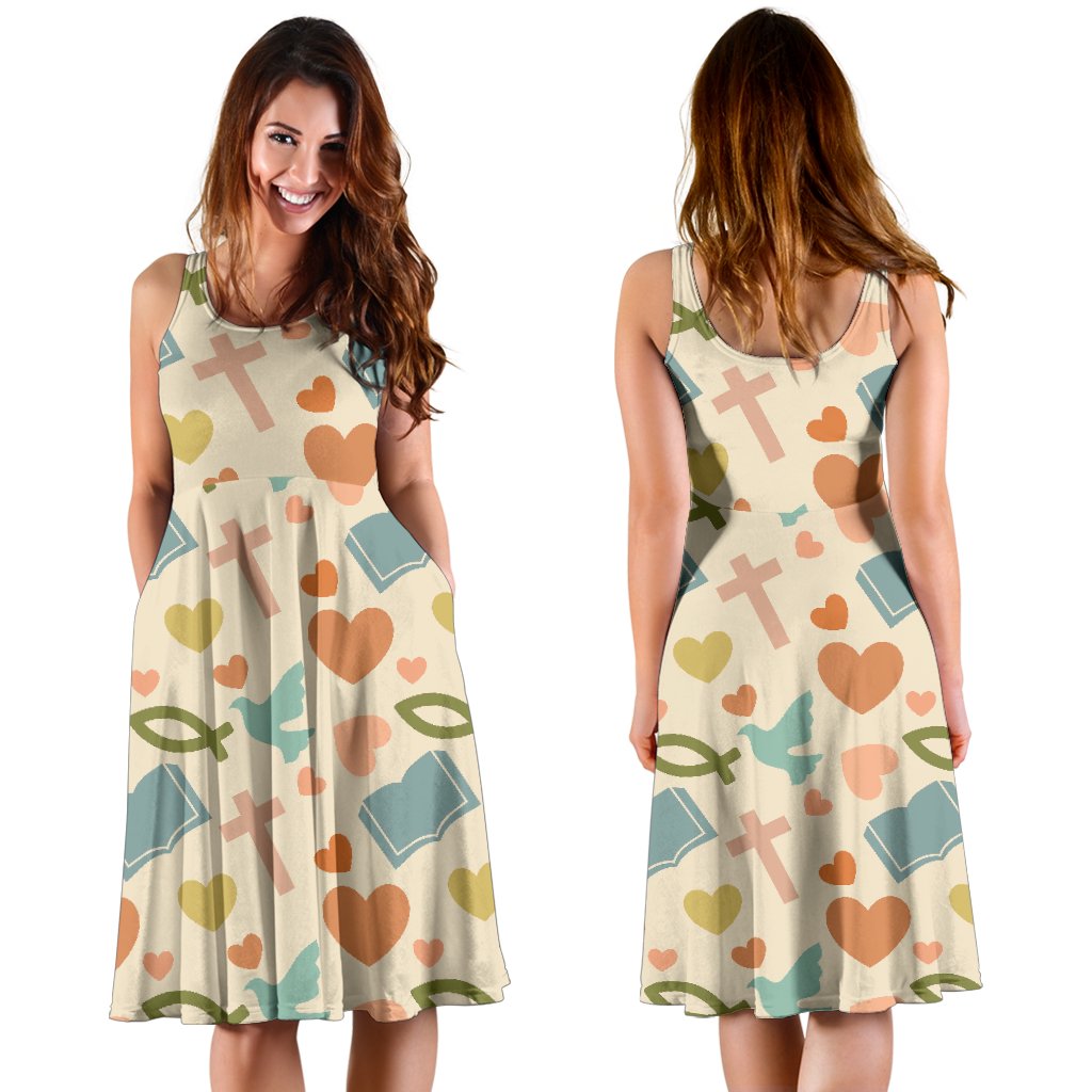 Christian Bible Pattern Print Dress-grizzshop