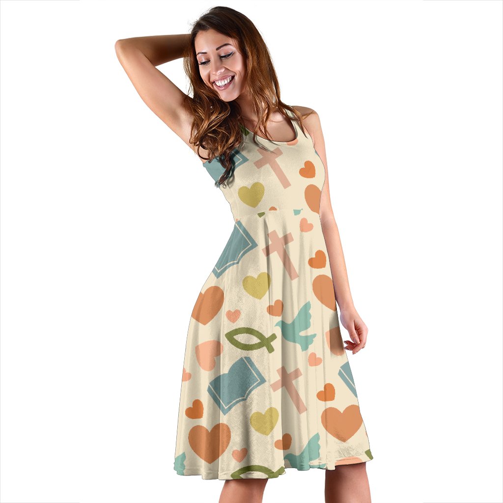 Christian Bible Pattern Print Dress-grizzshop
