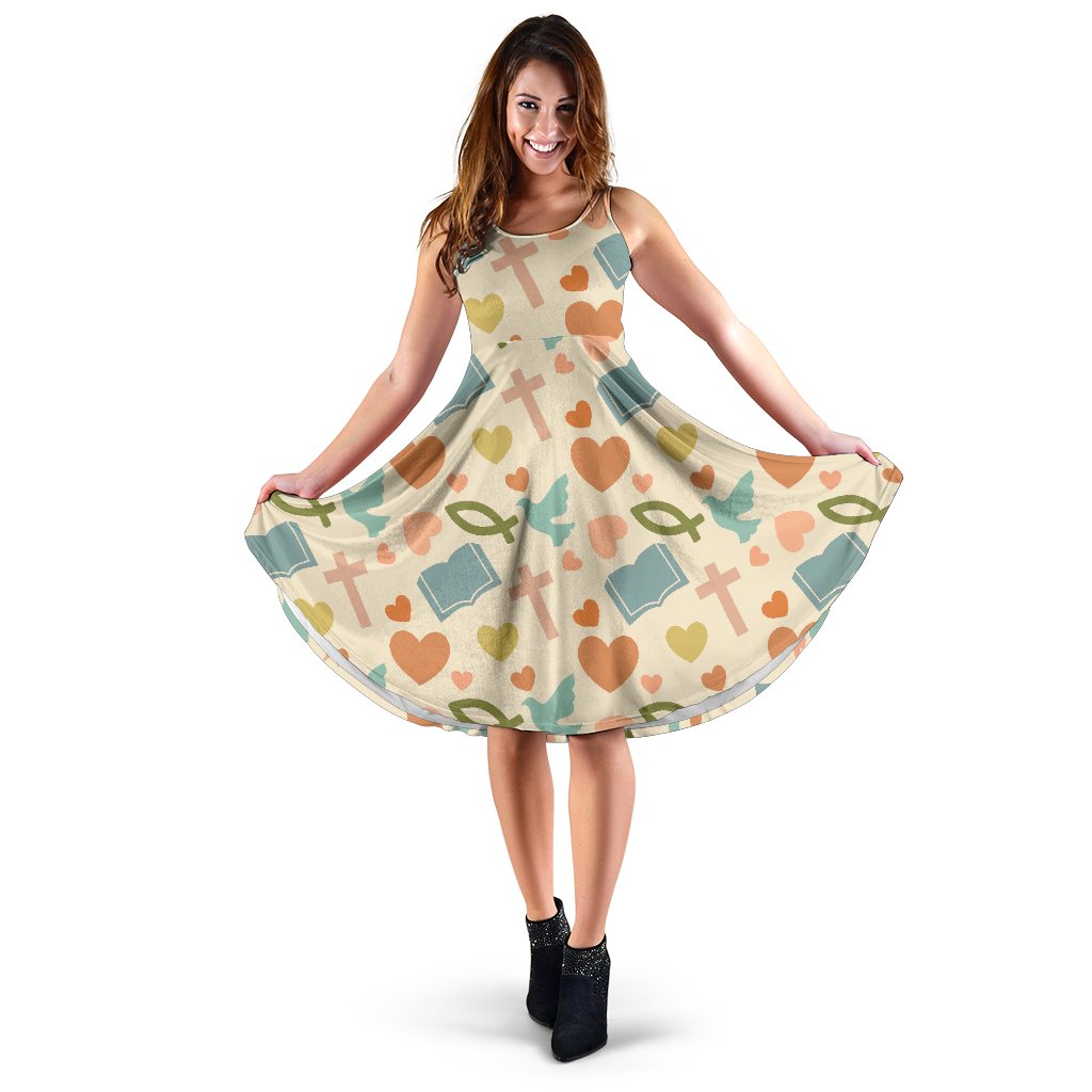 Christian Bible Pattern Print Dress-grizzshop