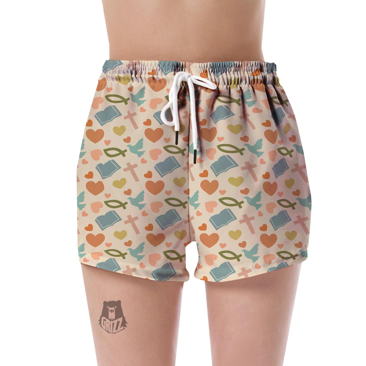 Christian Bible Pattern Print Women's Shorts-grizzshop