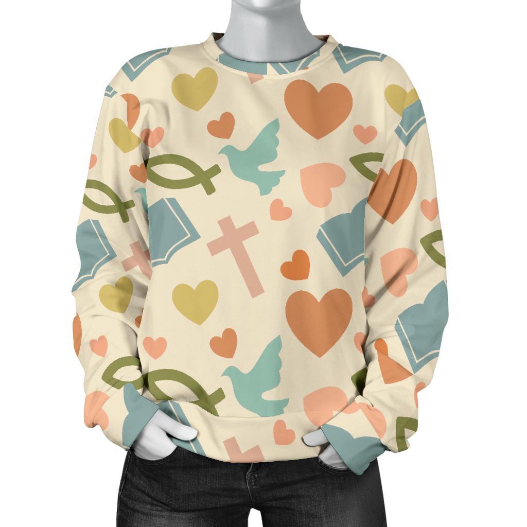 Christian Bible Pattern Print Women's Sweatshirt-grizzshop