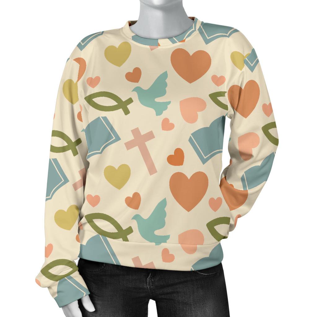 Christian Bible Pattern Print Women's Sweatshirt-grizzshop