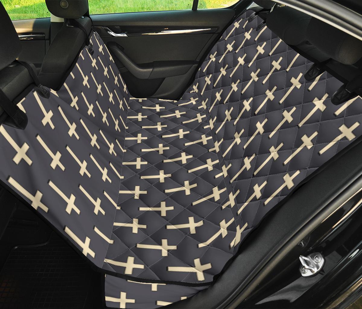 Christian Cross Pattern Print Pet Car Seat Cover-grizzshop