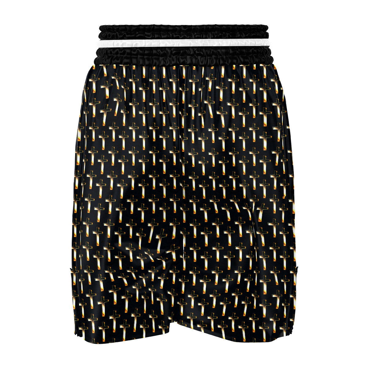 Christian Cross Print Pattern Boxing Shorts-grizzshop