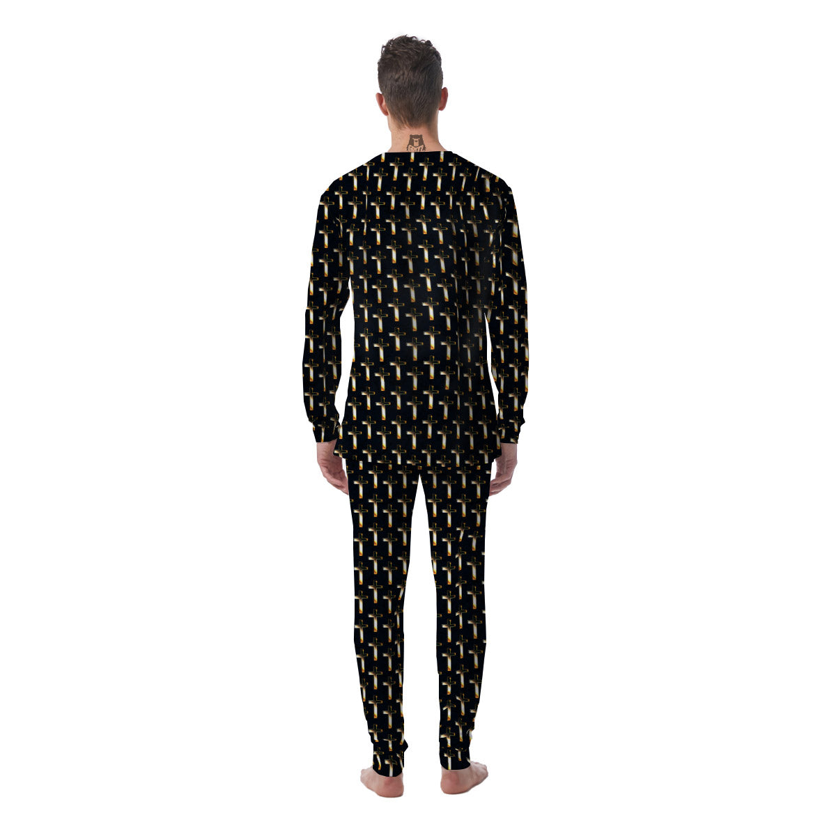 Christian Cross Print Pattern Men's Pajamas-grizzshop