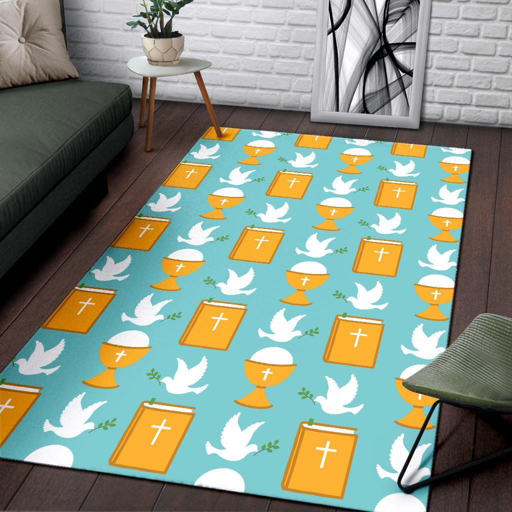 Christian Dove Pattern Print Floor Mat-grizzshop