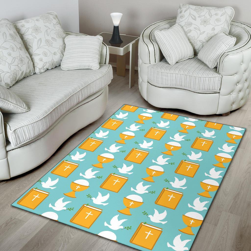 Christian Dove Pattern Print Floor Mat-grizzshop