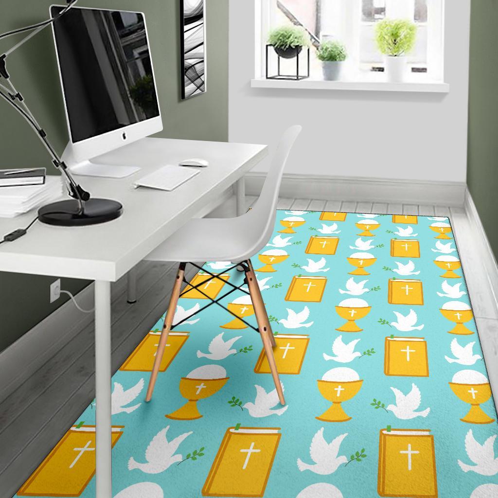 Christian Dove Pattern Print Floor Mat-grizzshop