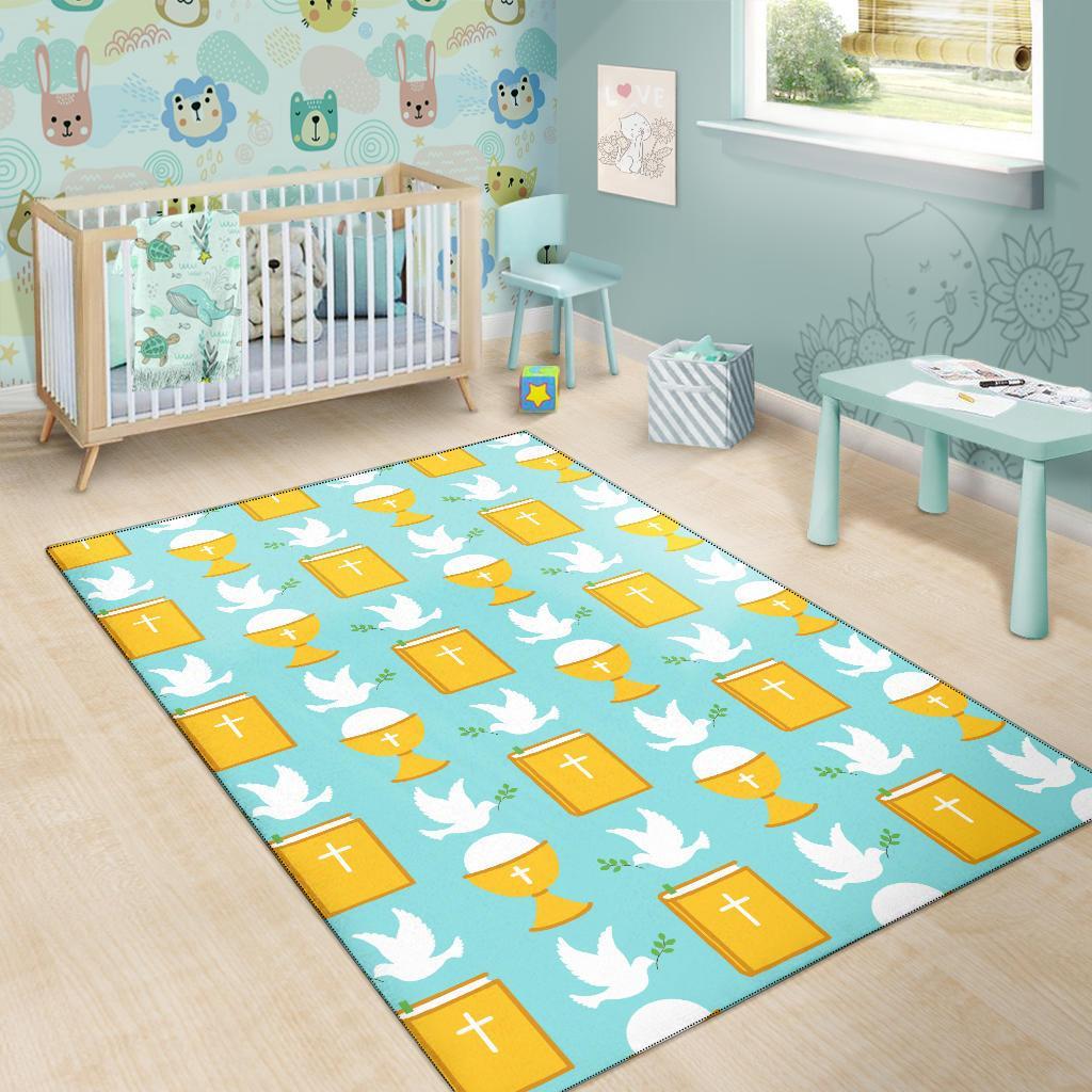 Christian Dove Pattern Print Floor Mat-grizzshop