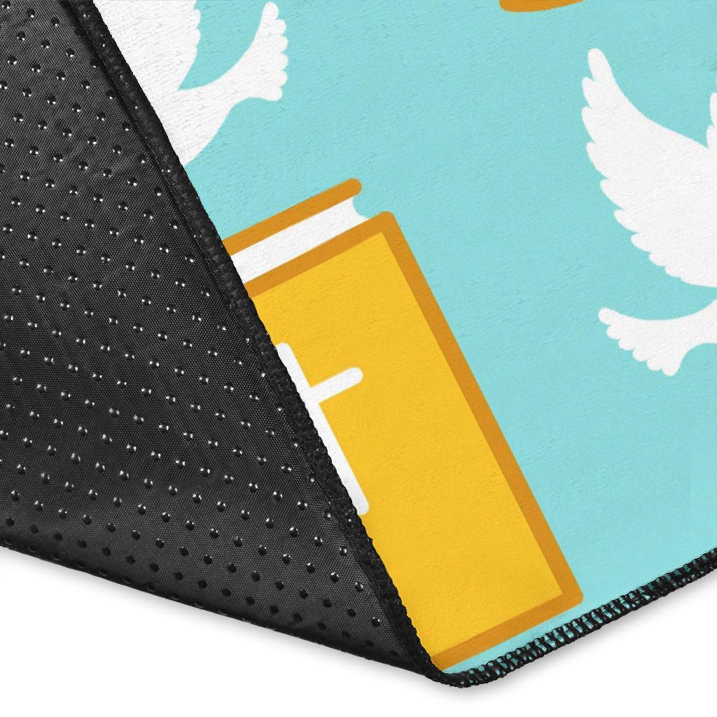 Christian Dove Pattern Print Floor Mat-grizzshop