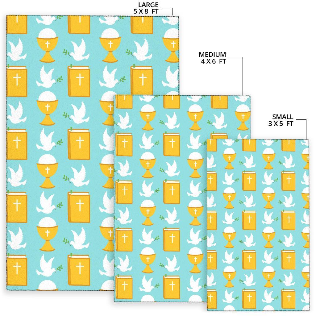 Christian Dove Pattern Print Floor Mat-grizzshop