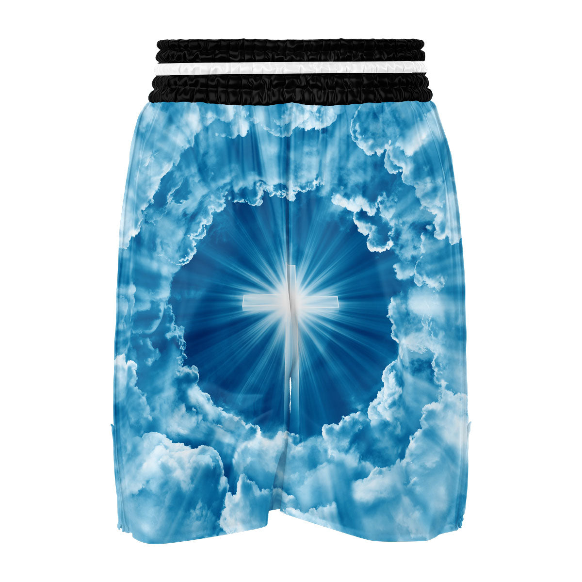 Christian Holy Cross Shiny Print Boxing Shorts-grizzshop