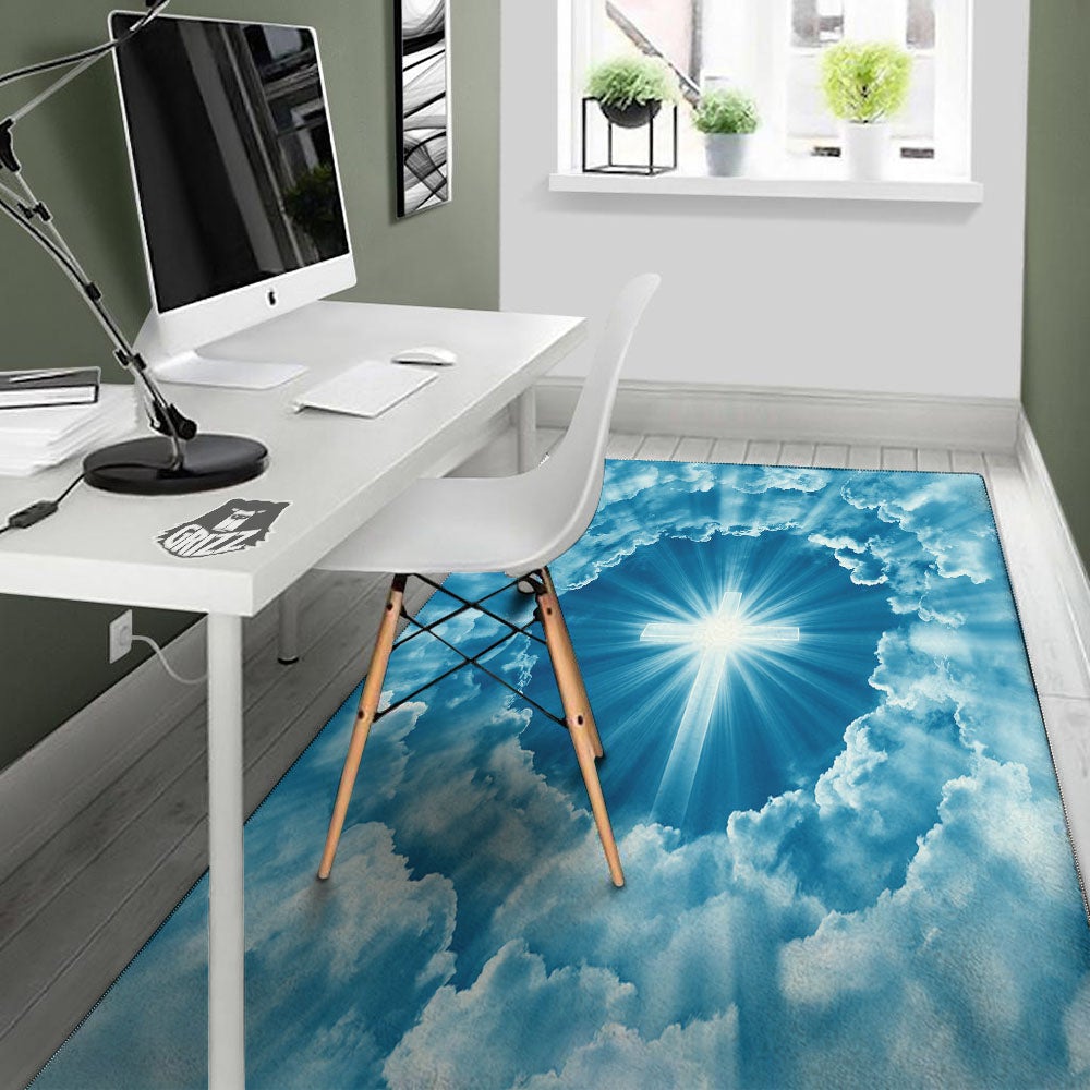 Christian Holy Cross Shiny Print Floor Mat-grizzshop