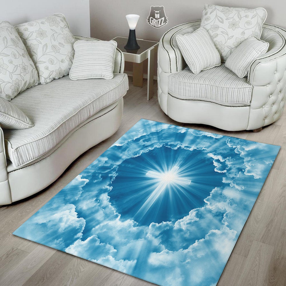 Christian Holy Cross Shiny Print Floor Mat-grizzshop