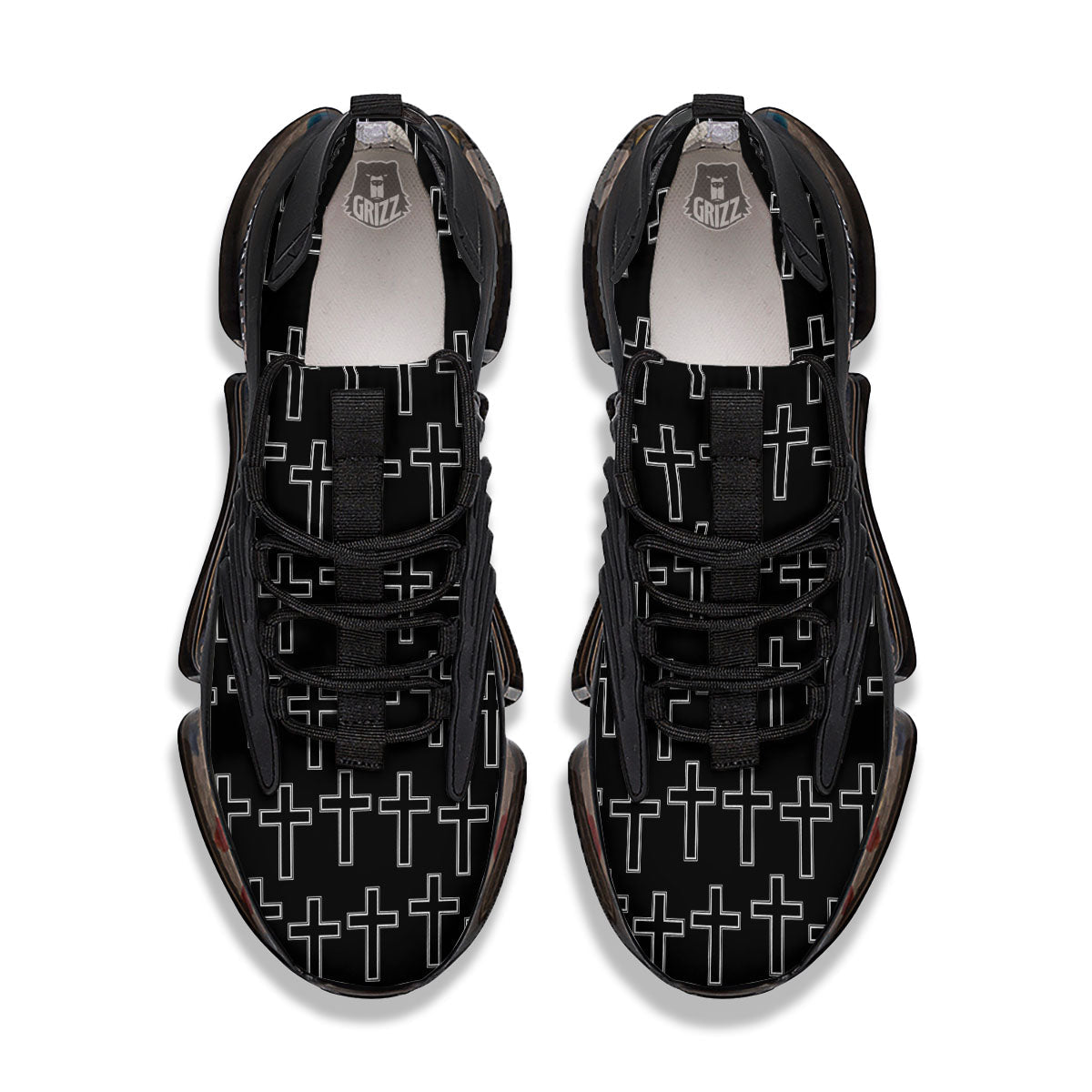 Christian Orthodox Print Pattern Black Gym Shoes-grizzshop