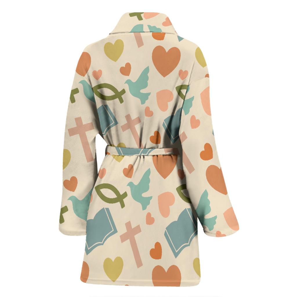 Christian Bible Pattern Print Women Long Robe-grizzshop