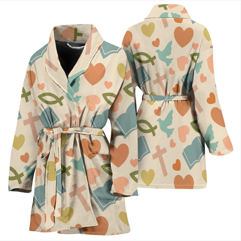 Christian Bible Pattern Print Women Long Robe-grizzshop