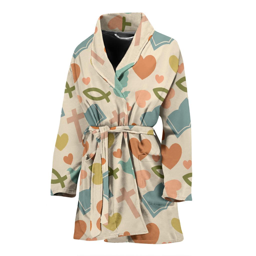 Christian Bible Pattern Print Women Long Robe-grizzshop