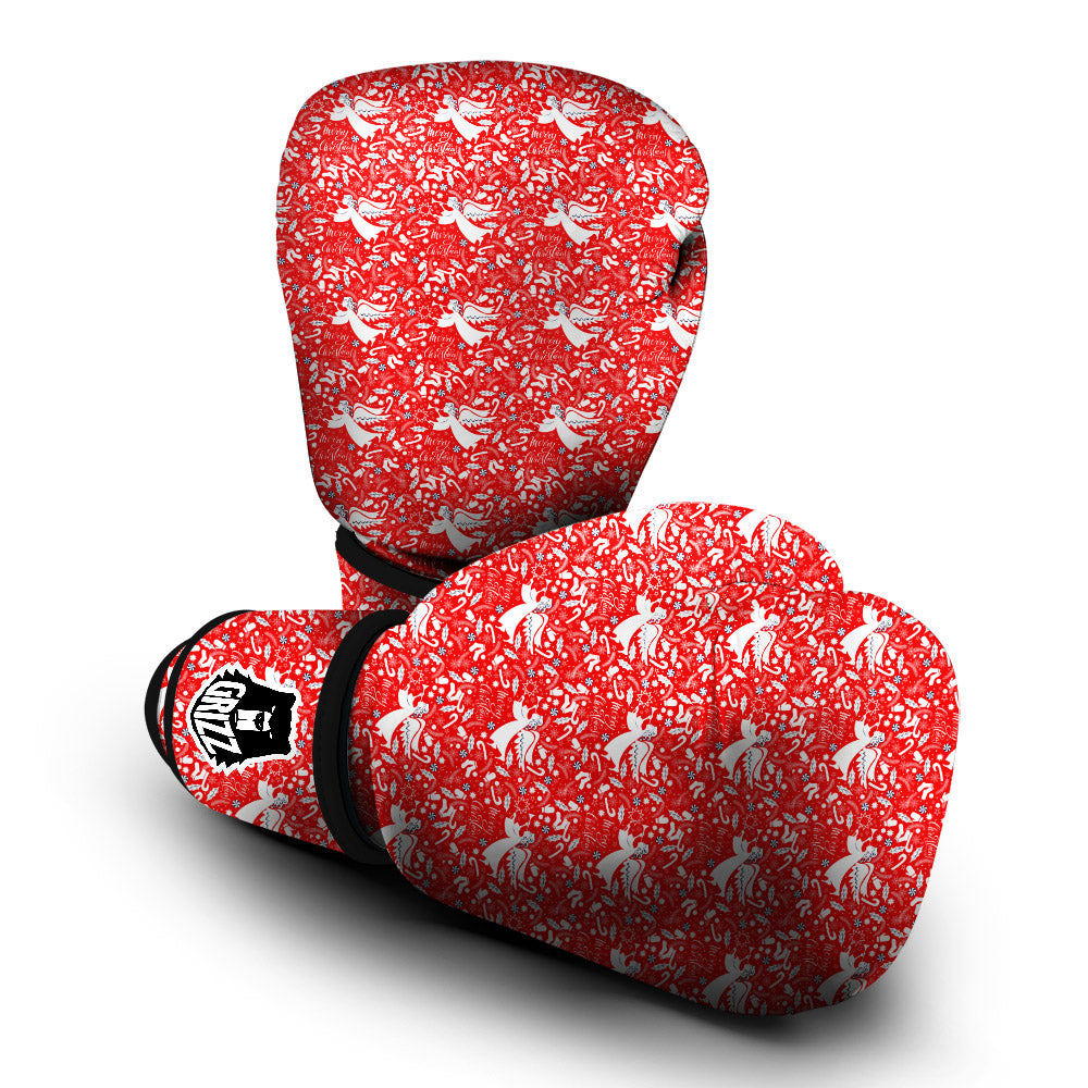 Christmas Angel Print Pattern Boxing Gloves-grizzshop