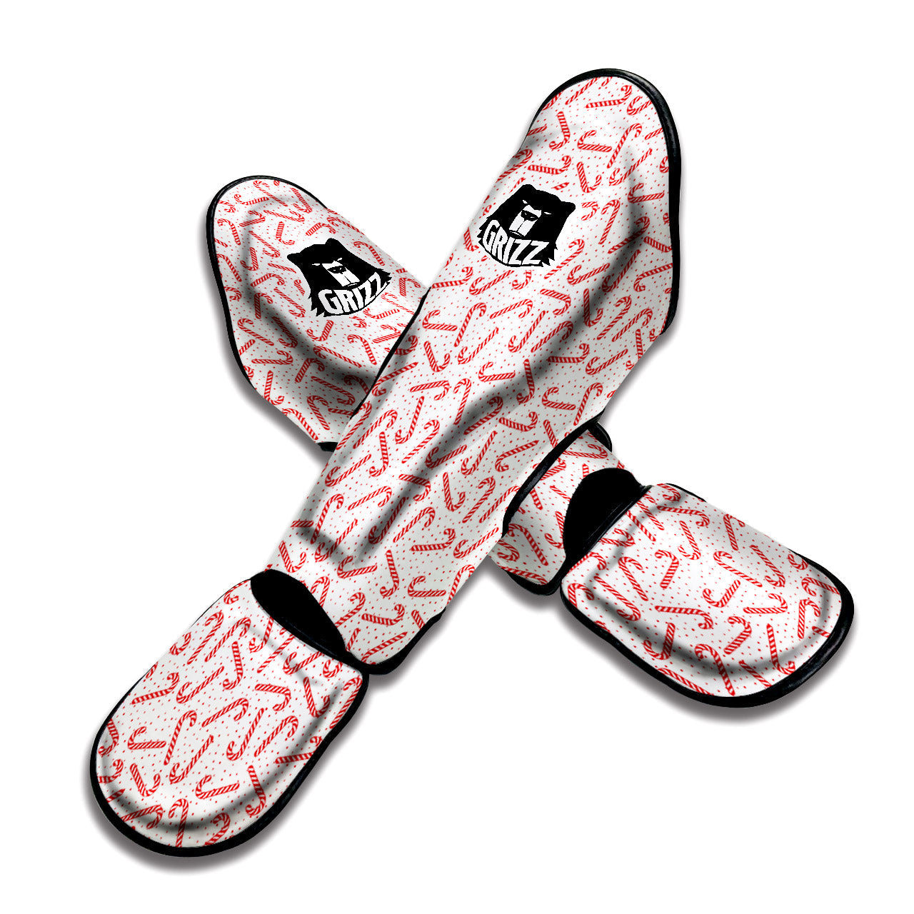 Christmas Candy Print Pattern Muay Thai Shin Guards-grizzshop