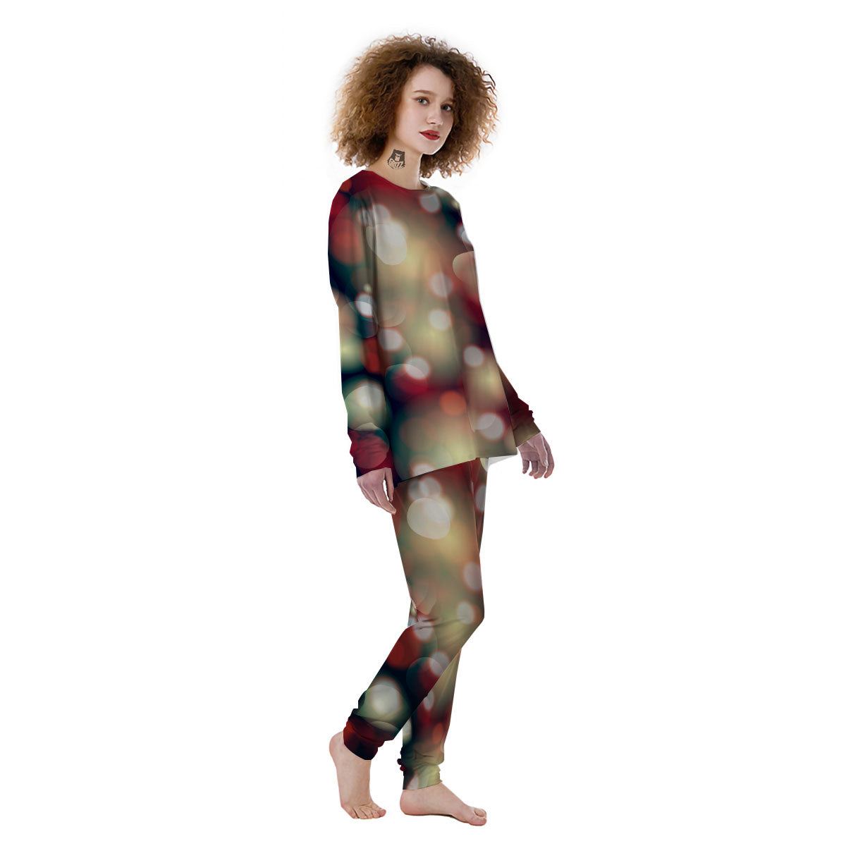 Christmas Defocused Lights Print Women's Pajamas-grizzshop