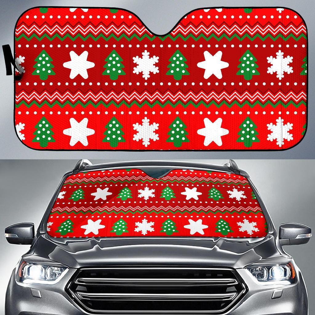 Christmas Pattern Print Car Sun Shade-grizzshop