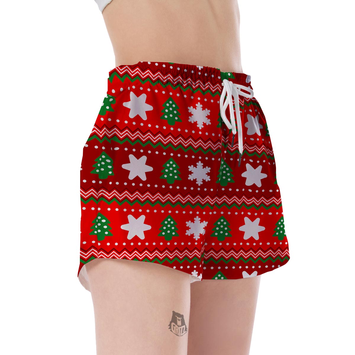 Christmas Pattern Print Women's Shorts-grizzshop