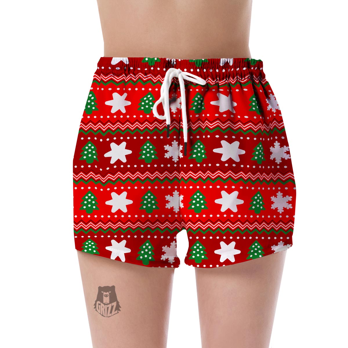 Christmas Pattern Print Women's Shorts-grizzshop