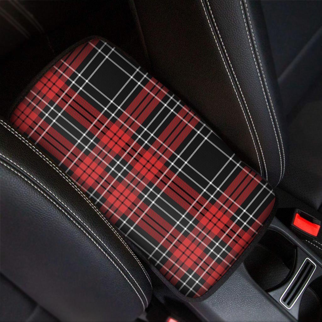 Christmas Red Plaid Scottish Car Console Cover-grizzshop