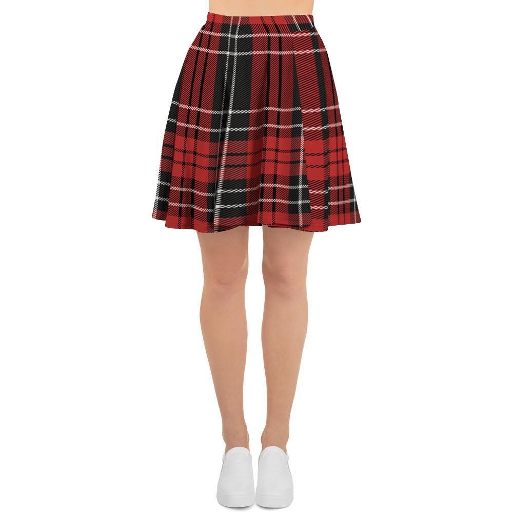 Christmas Red Plaid Scottish Women's Skirt-grizzshop