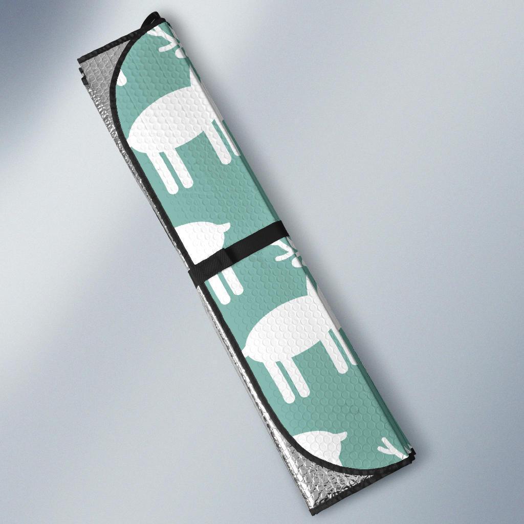 Christmas Reindeer Pattern Print Car Sun Shade-grizzshop