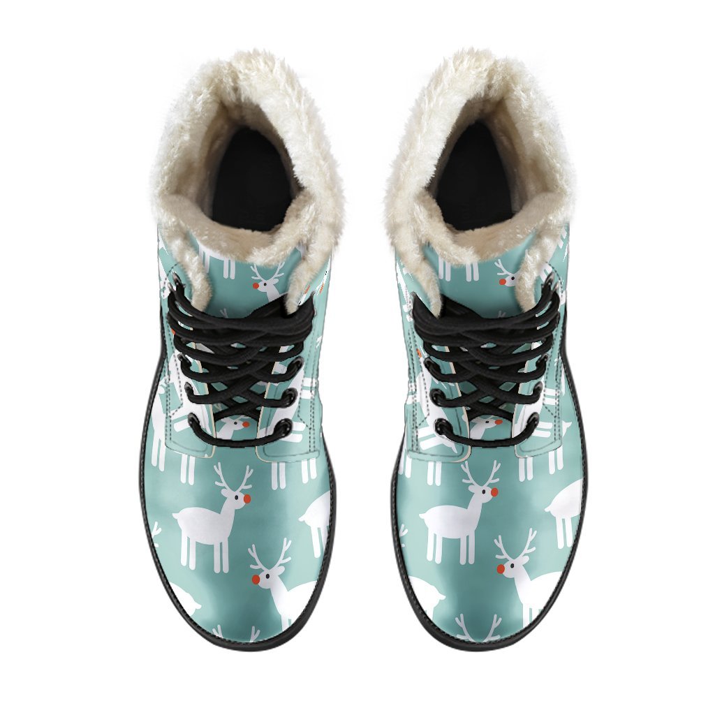 Christmas Reindeer Pattern Print Comfy Winter Boots-grizzshop