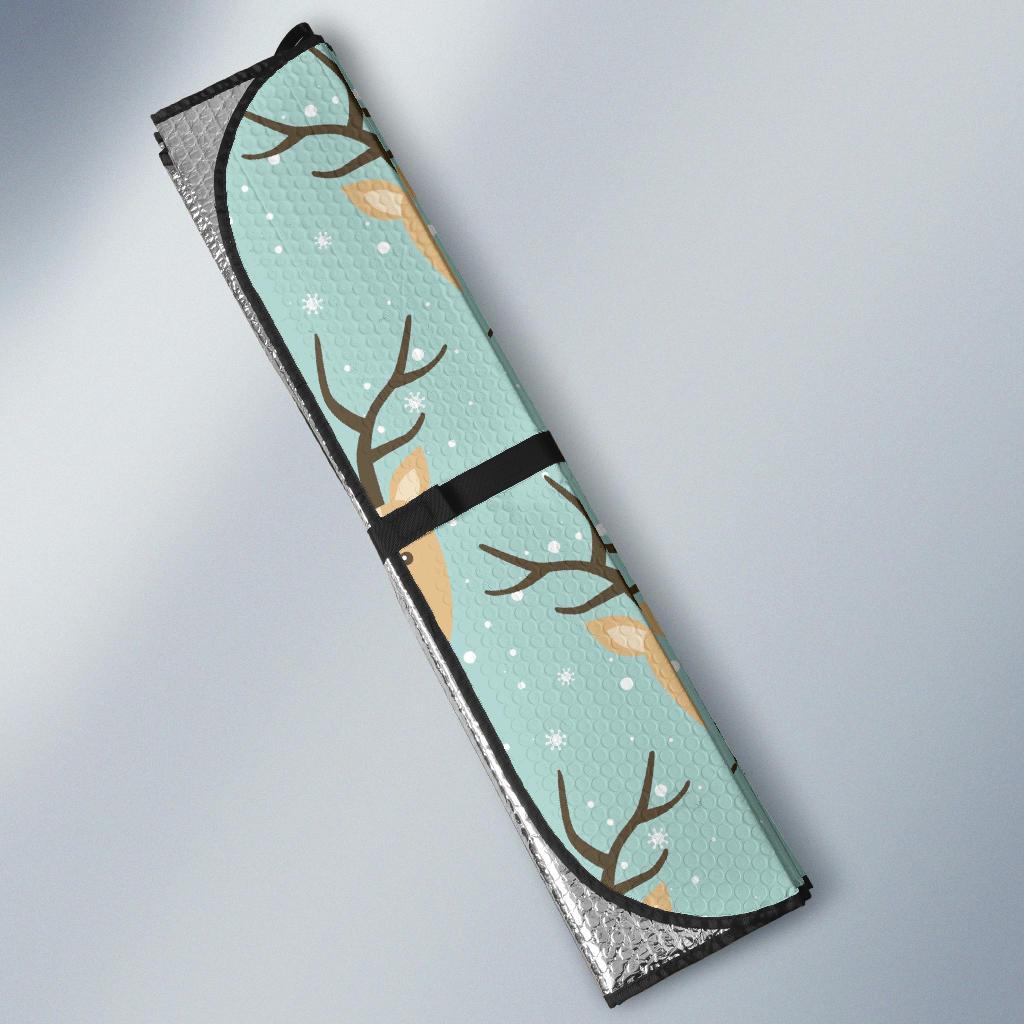 Christmas Reindeer Print Pattern Car Sun Shade-grizzshop