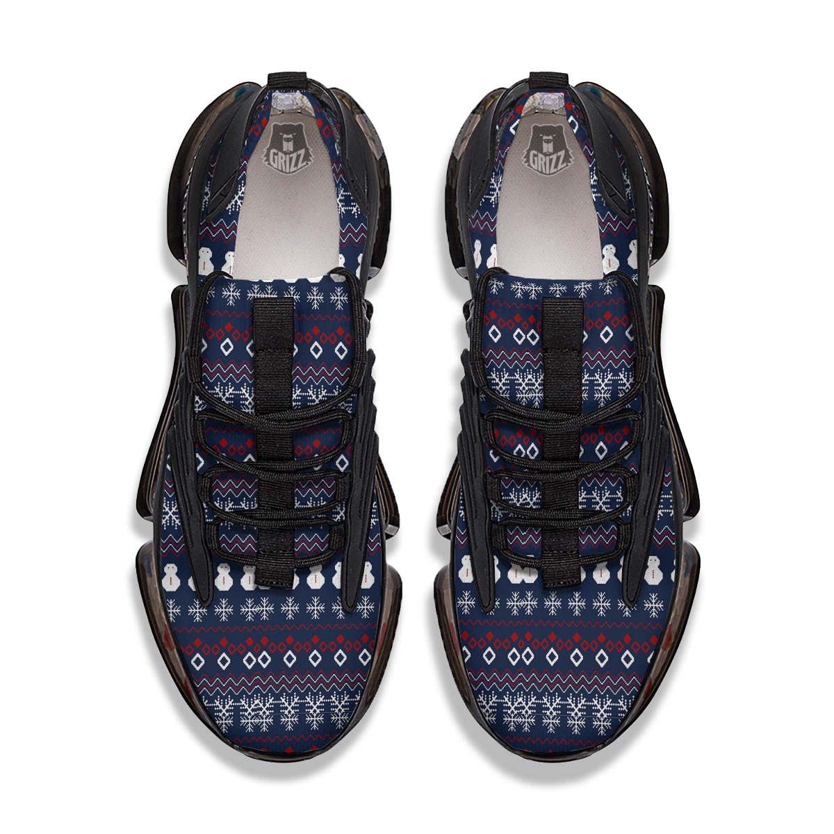 Christmas Scandinavian Print Pattern Black Gym Shoes-grizzshop