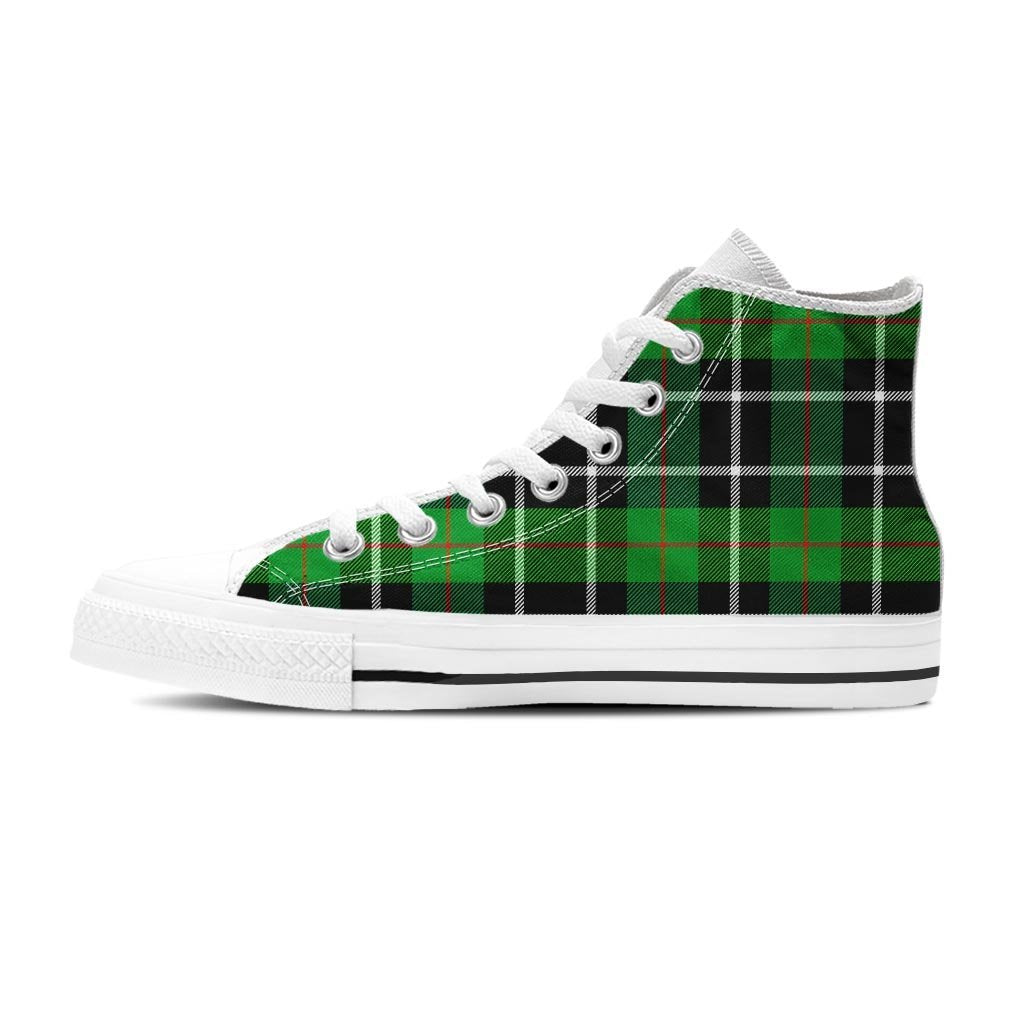 Christmas Tartan Green Plaid Scottish Women's High Top Shoes-grizzshop