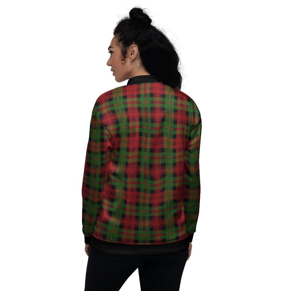 Christmas Tartan Red Plaid Women's Bomber Jacket-grizzshop