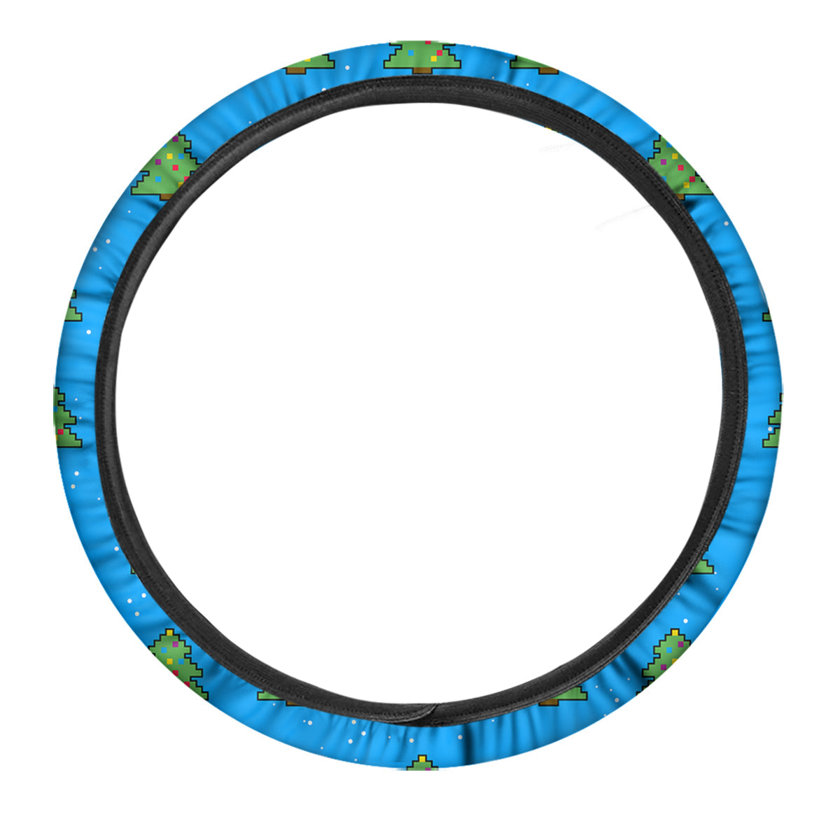 Christmas Tree 8-Bit Pixel Print Pattern Car Steering Wheel Cover-grizzshop