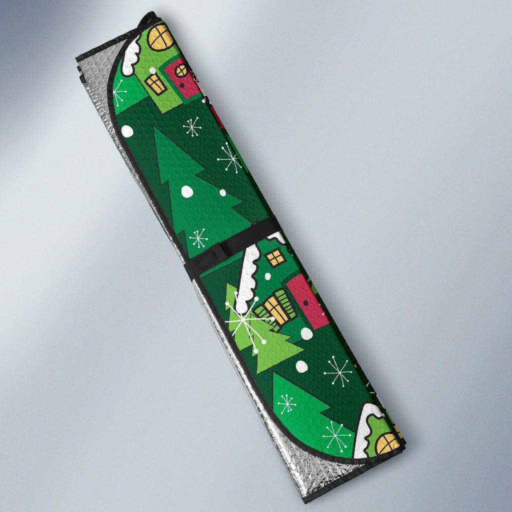 Christmas Tree Pattern Print Car Sun Shade-grizzshop