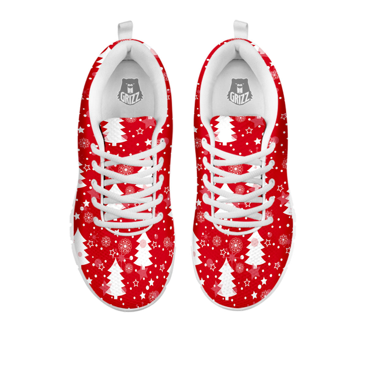 Christmas Tree Polka Dot Print Pattern White Sneaker-grizzshop
