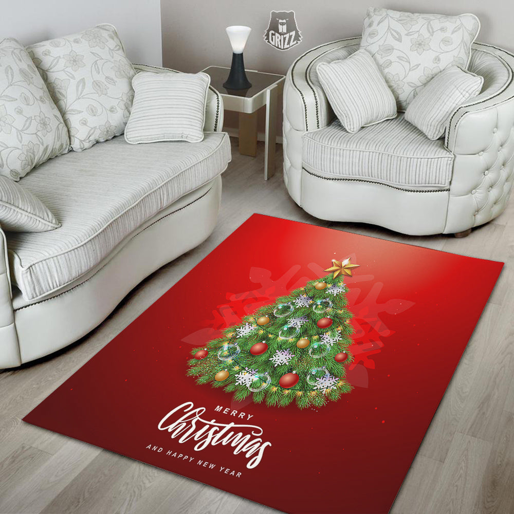 Christmas Tree Print Floor Mat-grizzshop