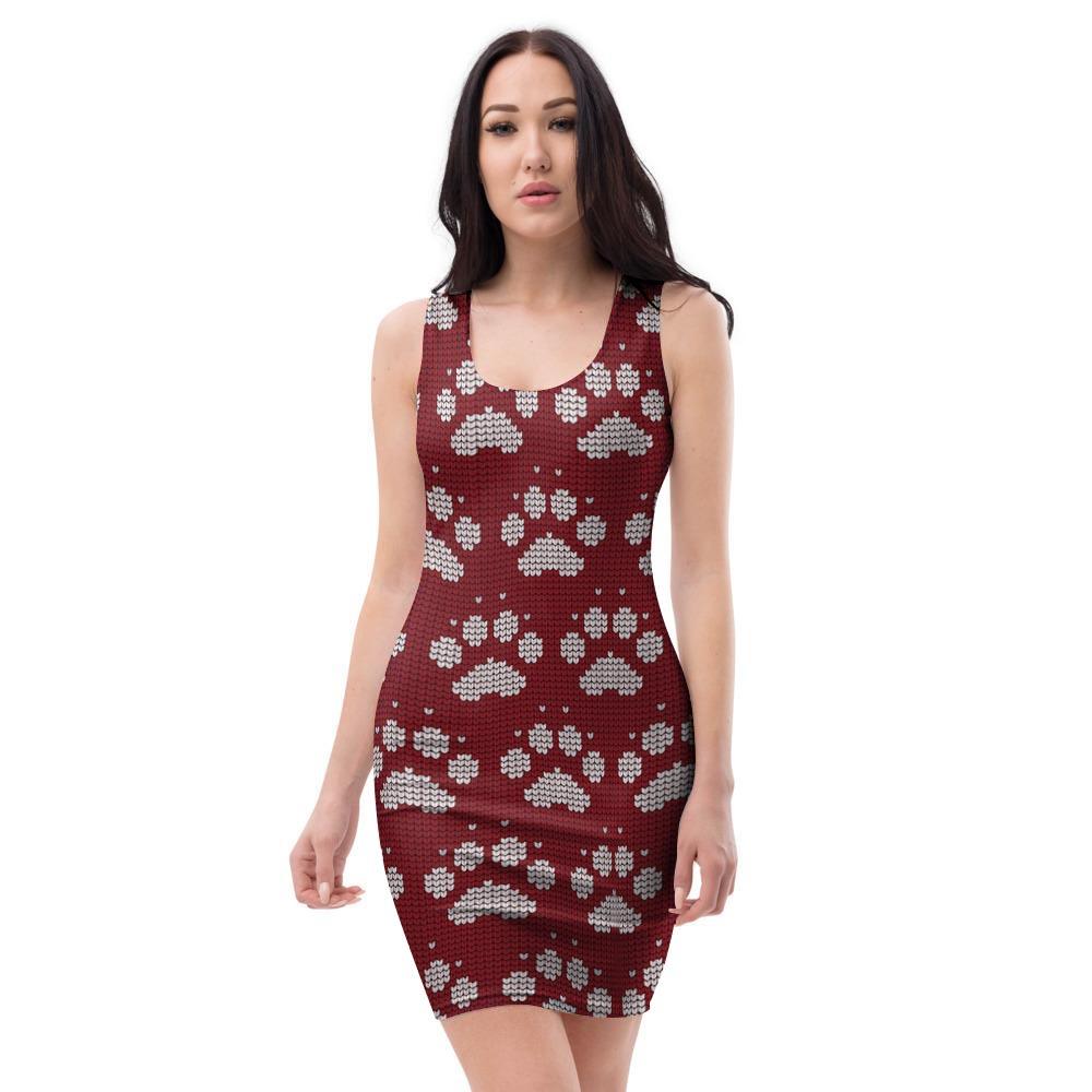 Christmas Ugly Paw Bodycon Dress-grizzshop
