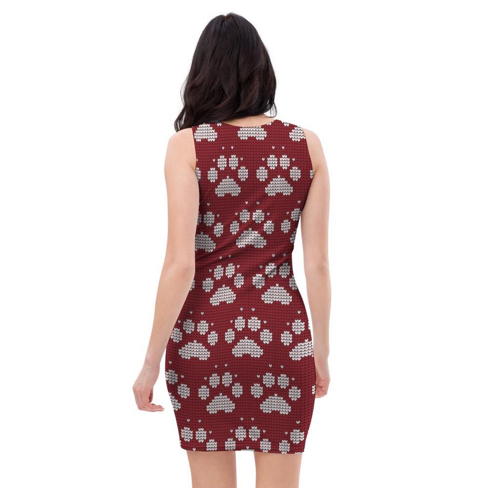 Christmas Ugly Paw Bodycon Dress-grizzshop
