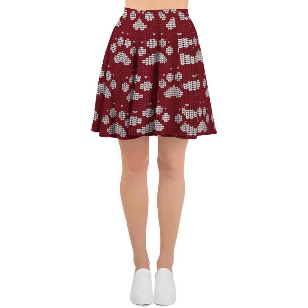 Christmas Ugly Paw Women's Skirt-grizzshop