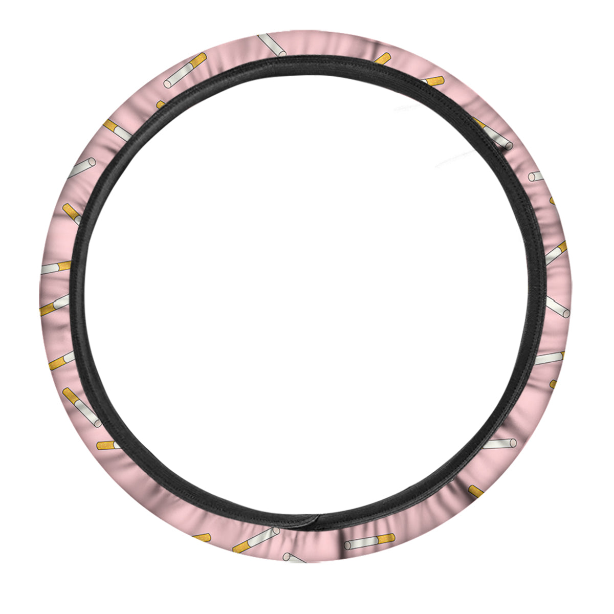 Cigarette And Pink Print Pattern Car Steering Wheel Cover-grizzshop
