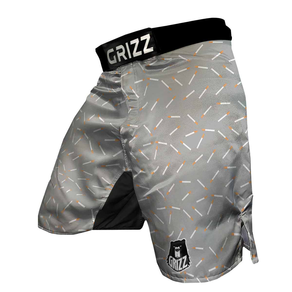 Cigarette Gray Print Pattern MMA Shorts-grizzshop